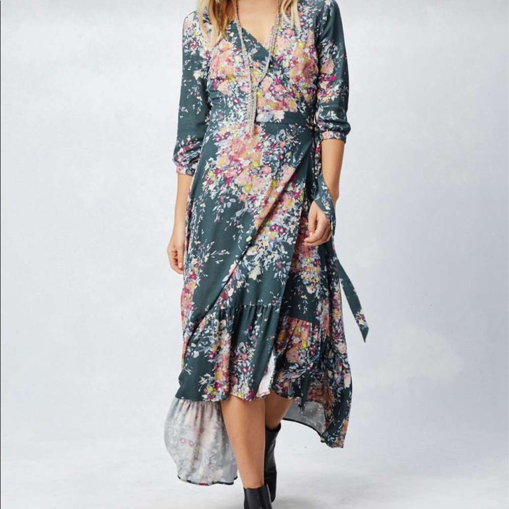 Lovestitch Calliope Maxi Dress in Green Floral